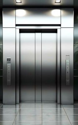 a-picture-of-digital-composite-of-elevator-in-modern-office-building-with-plants-in-front-of-elevator-door-generative-ai-photo a-picture-of-digital-composite-of-elevator-in-modern-office-building-with-plants-in-front-of-elevator-door-generative-ai-photo